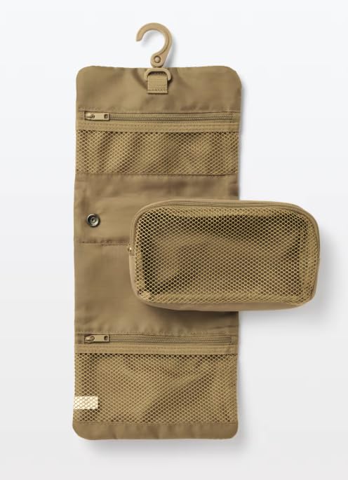 MUJI Polyester Hanging Case with Detachable 12 x 18 x 83458225 Pouch, Beige, 4.5 cm,