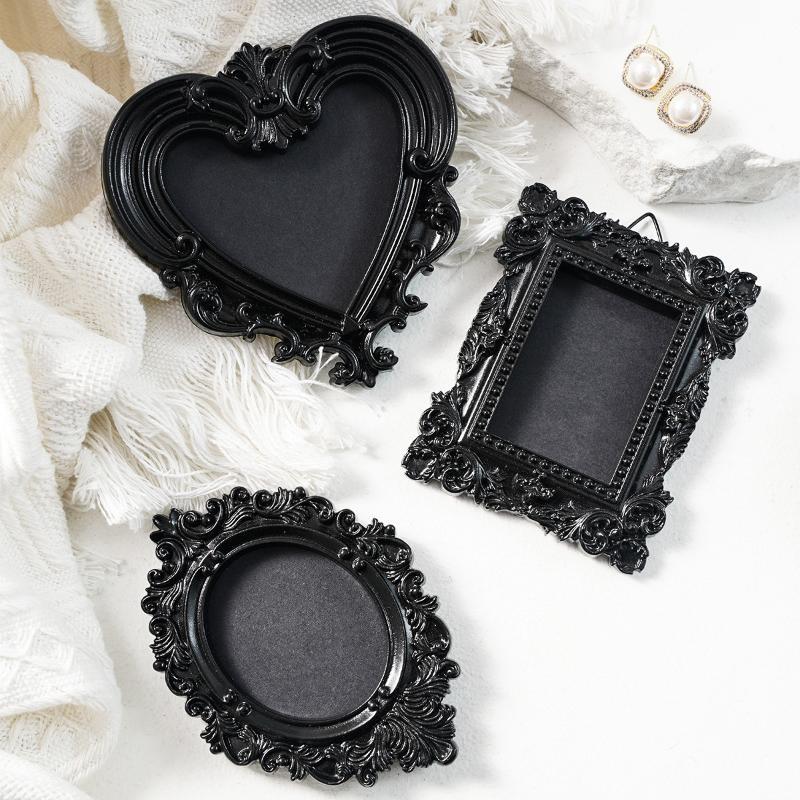 Hanging Mini Photo Frames Photographic Props Resin Vintage Picture Frame Wall Space Diy Baroque Ornate Decorative Frames Gifts