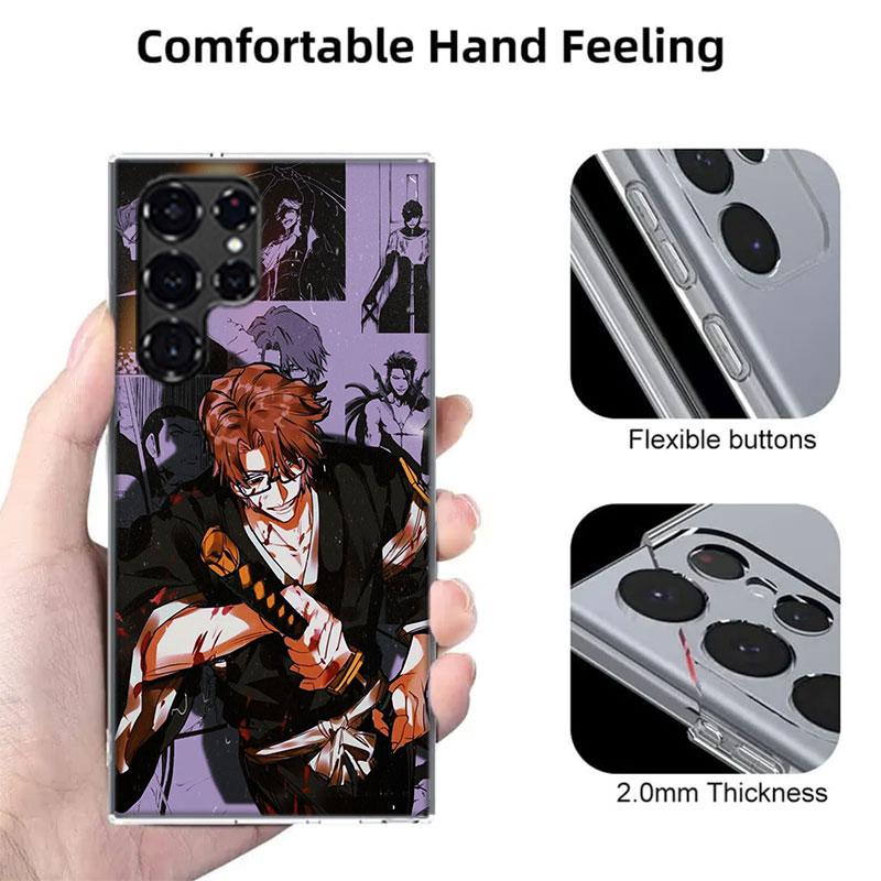 Bleach Aizen Sousuke Capa Phone Case For Samsung S26 Ultra S25 Edge Galaxy S23 S21 S20 S24 FE S22 S10 Plus Cover Clear TPU Shell