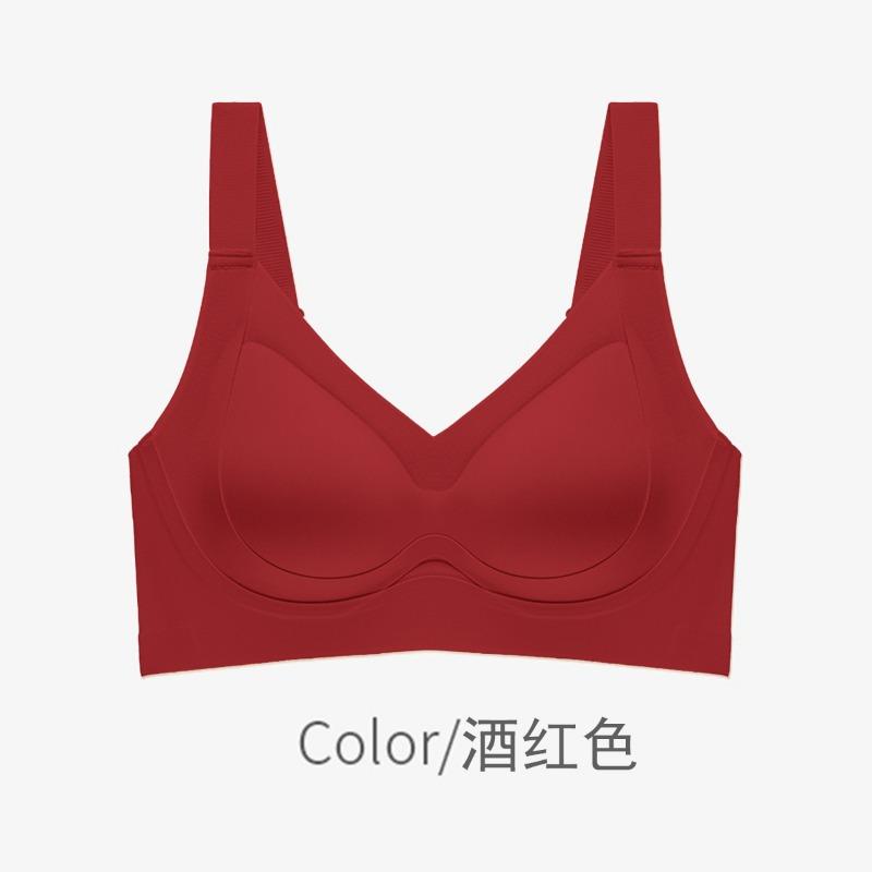 Traceless underwear, women's no steel ring adjustment type, double breasts, anti-sagging, thin, large breasts, small breasts, gathered bra cover