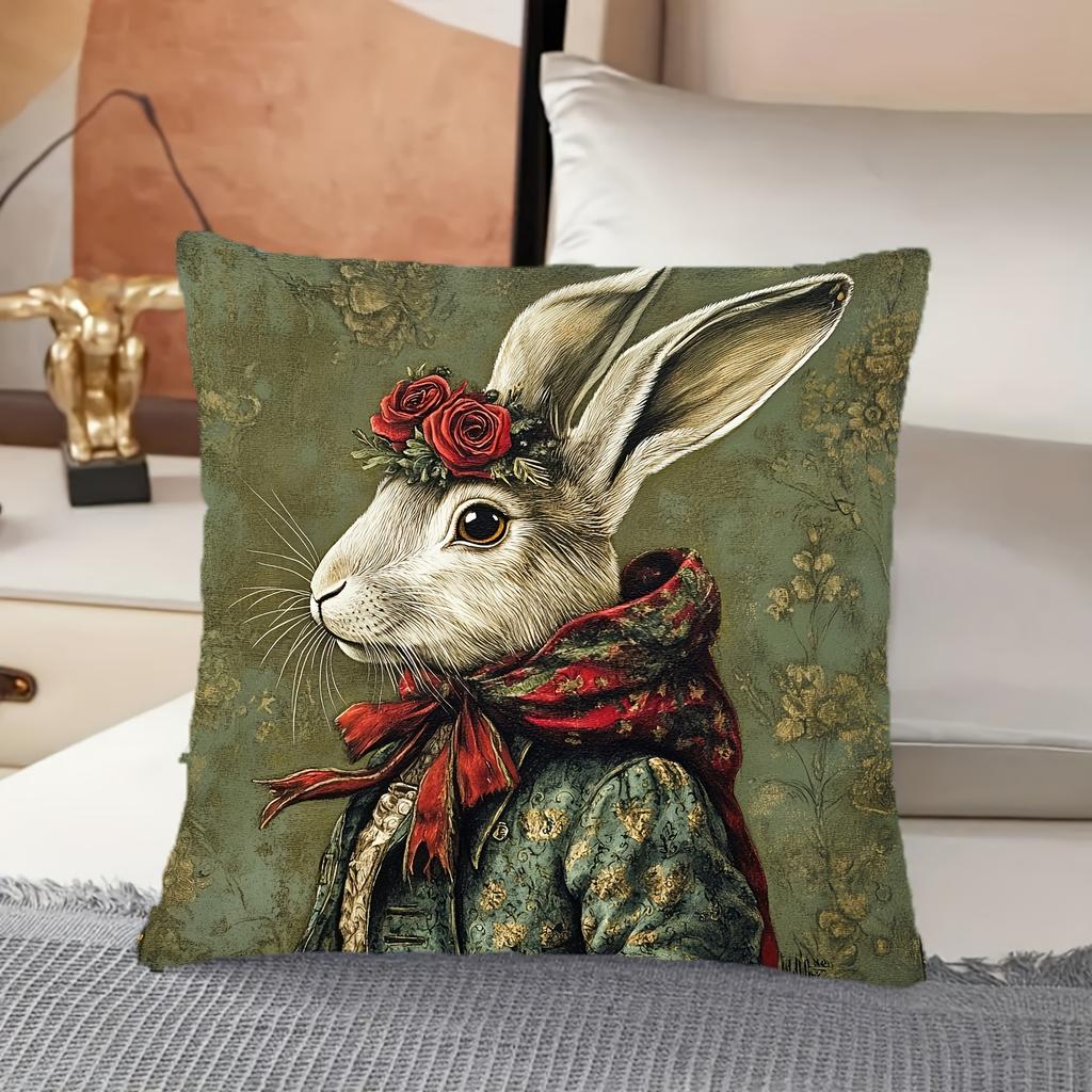 Vintage Bohemian Albrecht Drer Rabbit, Single-Sided Print Pillowcase, Soft Polyester Fabric,