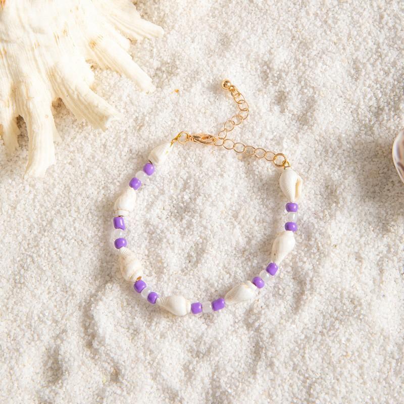 Bohemian Starfish Turtle Elastic Bracelet, Summer Vacation Wind Shell Adjustable Hand Rope Jewelry for Women