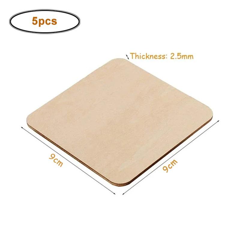 1-10cm Unfinished Blank Wood Square Slice Cutouts, Wooden Squares for DIY Arts Craft Projects, Pyrography, Painting, Writting