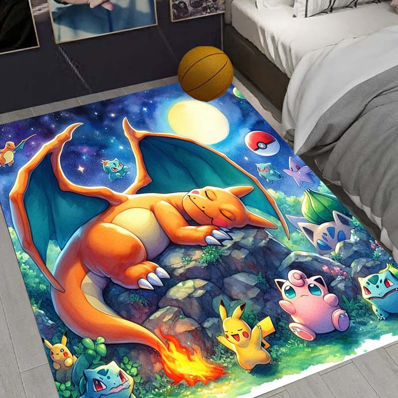Charizard Charmander Pokemon Living Room Non-Slip Area Rug Soft Carpet for Bedroom Kids Playroom Sofa,Home Decor Doormat Gift-22