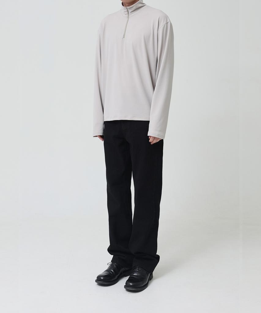 OX STUDIOS Soft Fluffy Half Zip-Up (Beige Gray)