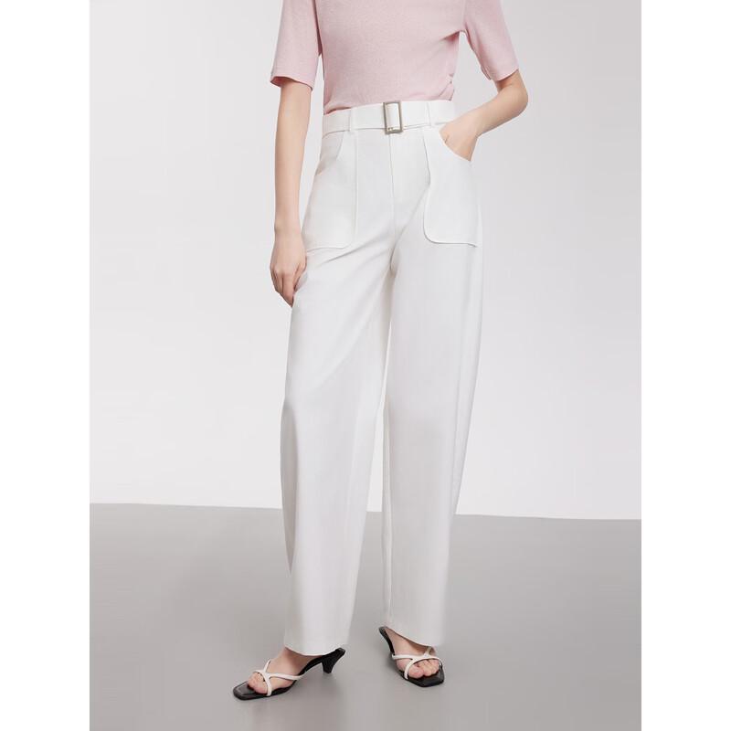 ELLE Women s High-Waist Straight-Leg Casual Pants M