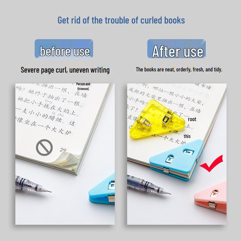 Multi-color Triangle Corner Clips - Versatile Book and Document Holders for Students