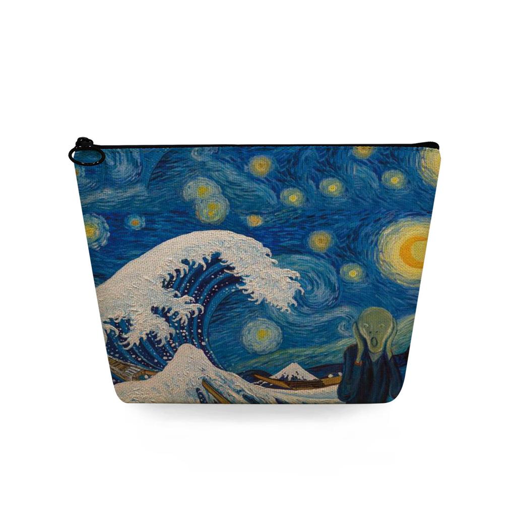 Women Oil Painting Print Cosmetic Bag Toiletries Organize Travel Storage Case 6861