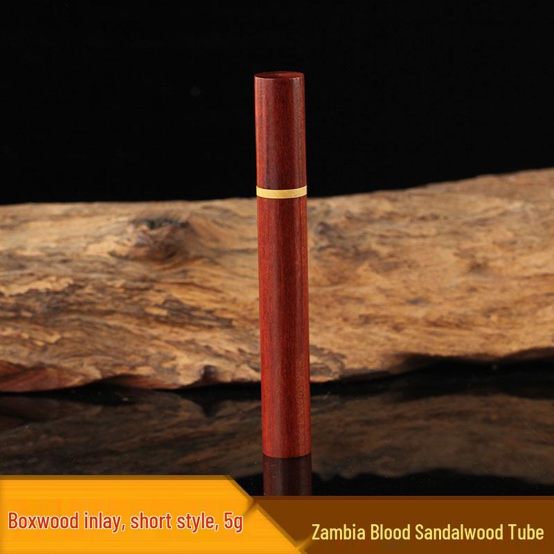 Zambia Sandalwood Incense Tube: Wooden Long Stick Holder with Carved Logo for Agarwood and Sandalwood Incense