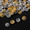 18K Gold Plated Segmented Hollow Wheel Flower Bead Caps Bracelet Necklace Crafts Round Bead Cap DIY Jewelry Making Accessories