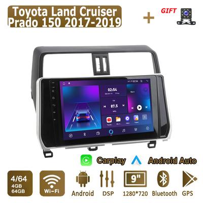 Autoradio Android Carplay Pour Toyota Land Cruiser Prado 150 2017-2019 Lecteur Multimédia Unité Principale Stéréo Navigation GPS BT WIFI 4+64GB