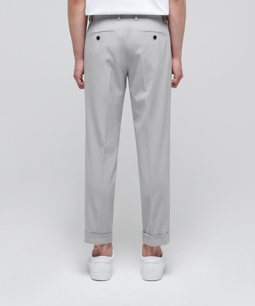 Musinsa Standard Lightweight Tapered Turn-Up Hidden Banding Crop Slacks [Light Gray]