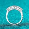 Yin Baichuan S925 Sterling Silver Women's Moissanite Princess Ring - 1 Carat
