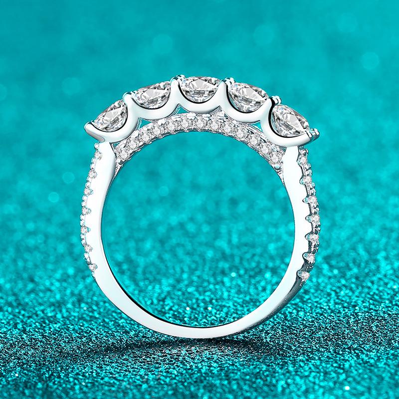 Yin Baichuan S925 Sterling Silver Women's Moissanite Princess Ring - 1 Carat