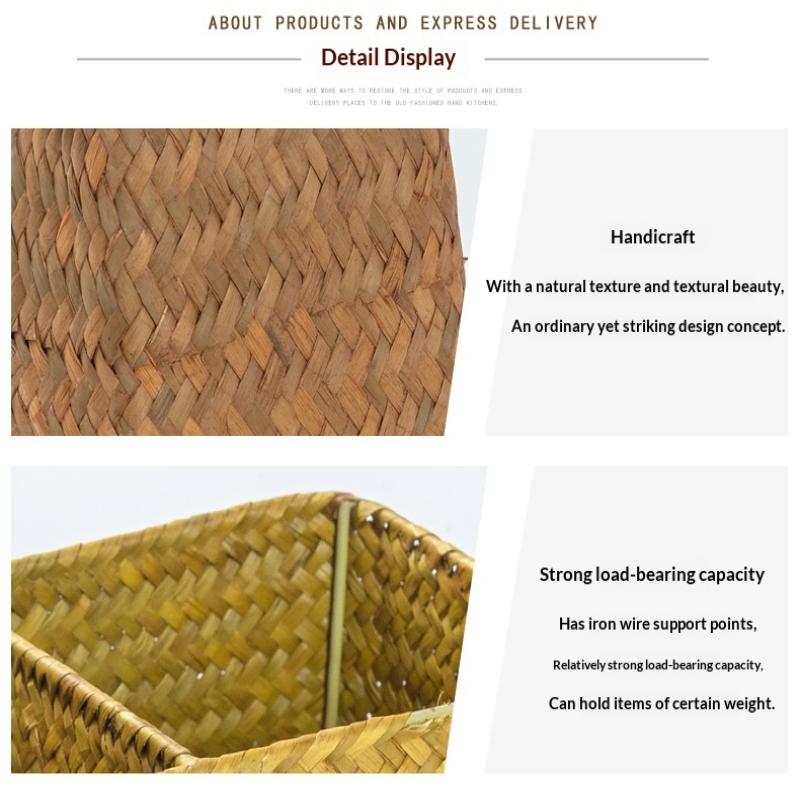 Fashion Imitation Rattan Woven Tissue Box Large Capacity Vintage Napkin Holder Paper Towel Box Office