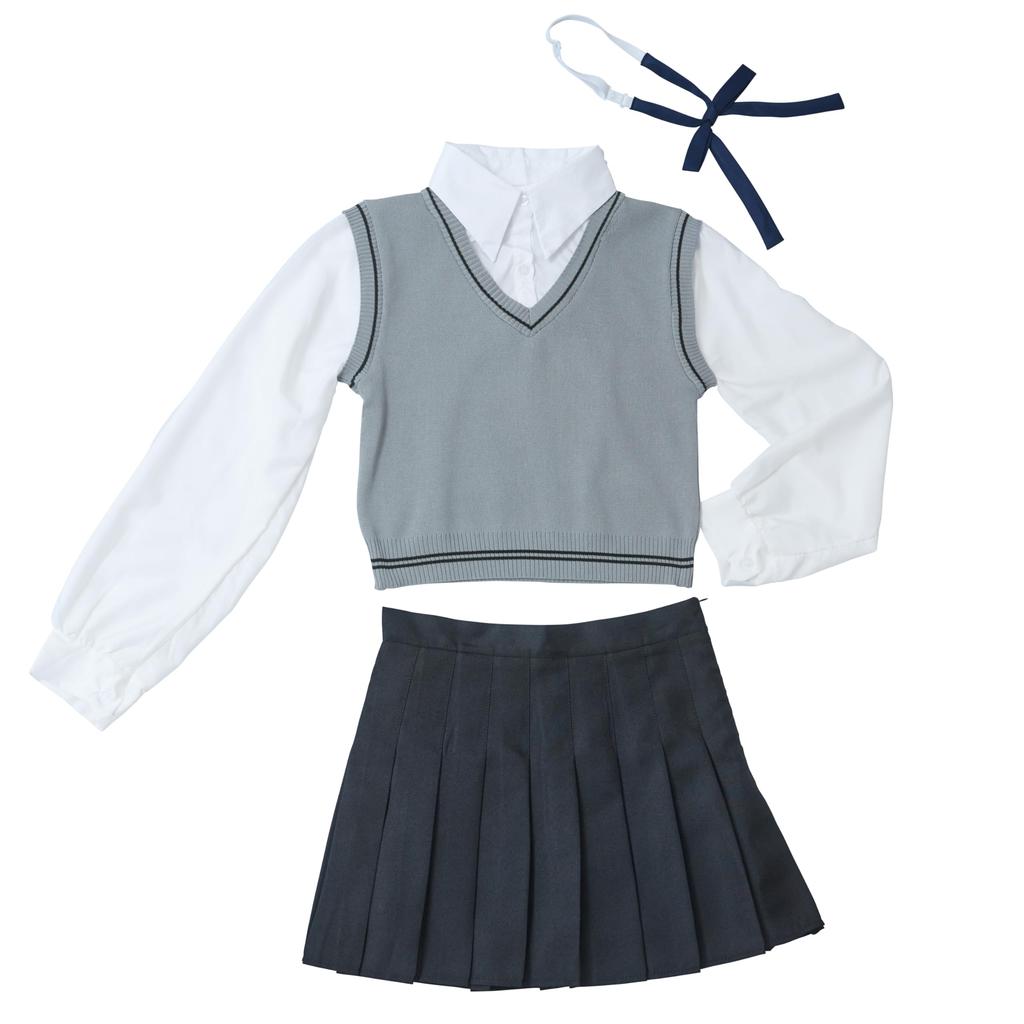Clearstone Ulzzang Sailor Cosplay Halloween Knit Vest, Women's, Gray X Black