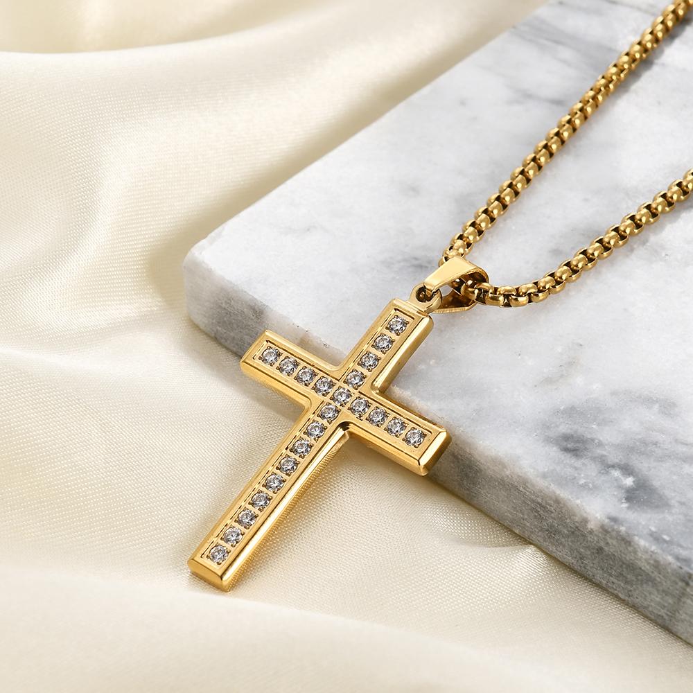 2025 Unique Creative Design Stainless Steel Cross Couple Necklace - Versatile and Fashionable