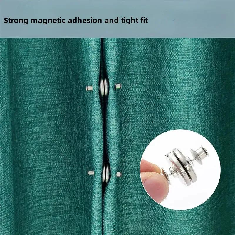 4Pairs Curtains Magnetic Buttons Detachable Curtain Fix Fastener Clip Prevent Light Adjustment Window Screen Close Magnet Buckle