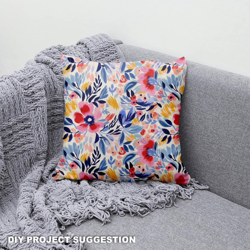 Royal Samt Stoff Polyester Zum Nähen - Motiv Blumen - Rdx2521