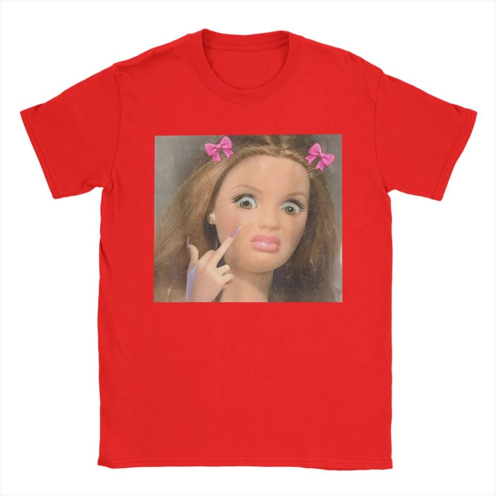 Summer Disgusting Doll Face Meme Novelty T Shirts Cotton T-shirt for Men Women Y2K Basic Pattern Printed Short Sleeve Top Tees