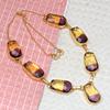 Necklace Bio-Tourmaline Quartz 14 Ct Gold Plated Jewelry 18-20''