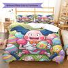 Cute Easter Egg Pattern Bedding Quilt Set Quilt Cover Pillowcase Home Decoration Birthday Gift (1 * Duvet Cover + 2 * Pillowcase, Without Core)