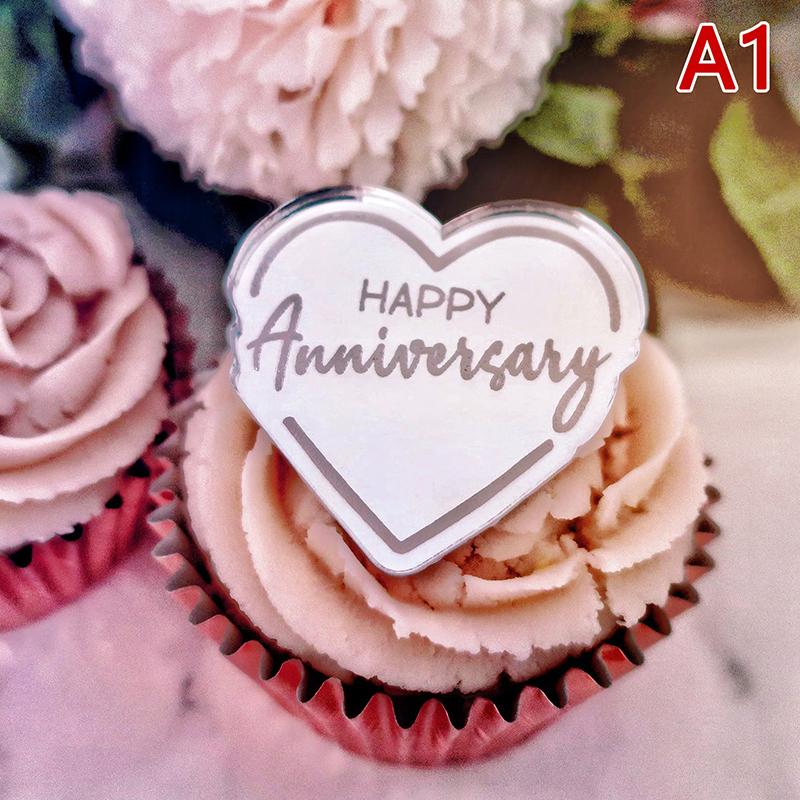 

2024 День святого Валентина вечеринка торт топпер сердечки серебро золото свадебные кекс топперы подарок на день рождения десерт украшение