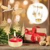 Christmas golden candlestick metal tea lamp stand: Christmas tree tea lamp Rotating ironwork scented candlestick Rotating candle