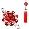 Faux Agate Double Pixiu Round Car Pendant for Interior Decor