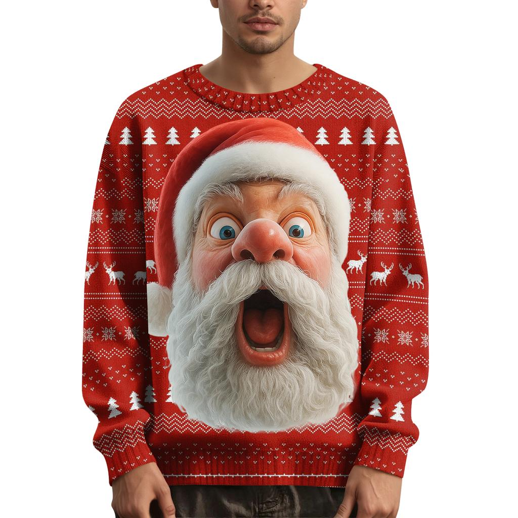 Pánský vánoční svetr s potiskem na límci