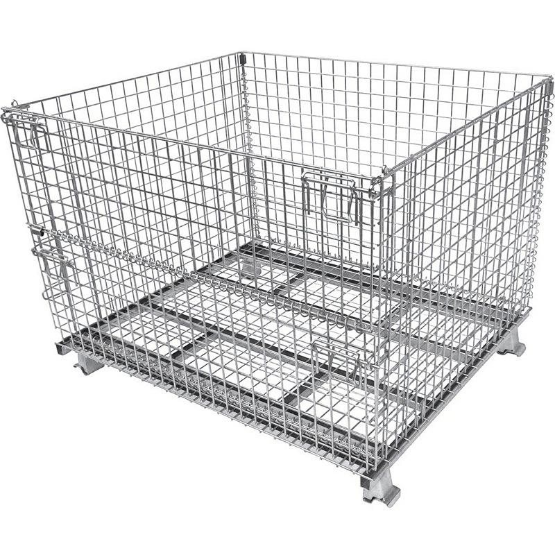 Movable Foldable Metal Storage Cage for Warehouse and Workshop Logistics