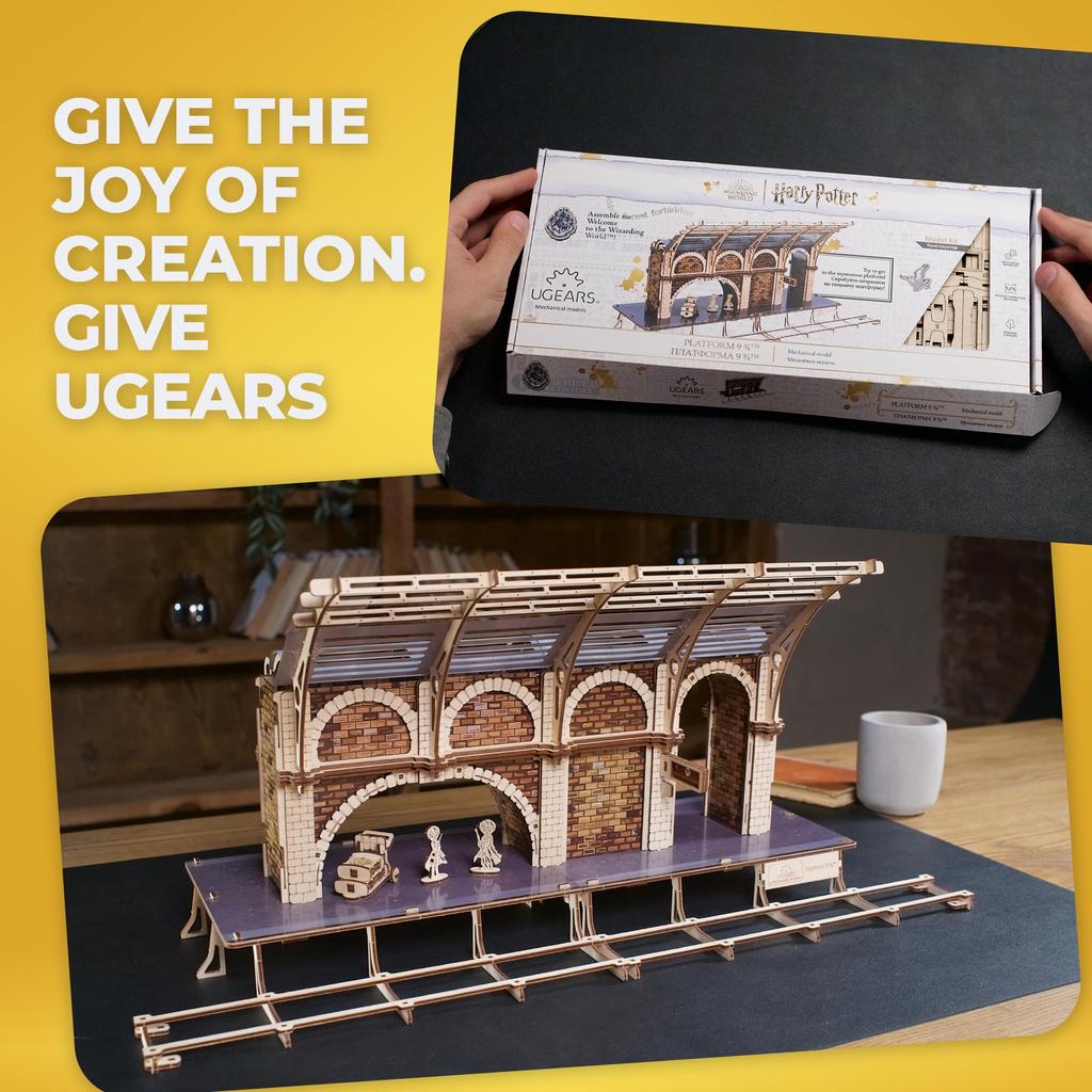 Ugears Harry Potter Platform 9 Wooden Puzzle No Glue Tools Required Adults 70230 3/4