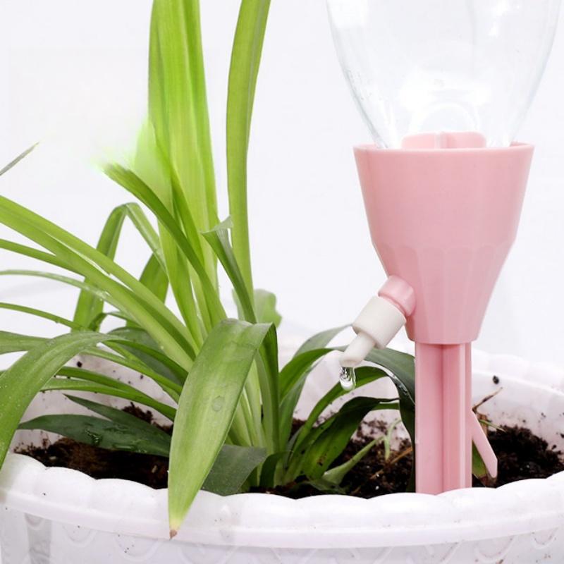 Automatic flower watering device for home potted plants, adjustable drip speed when going out, automatic irrigation dripper