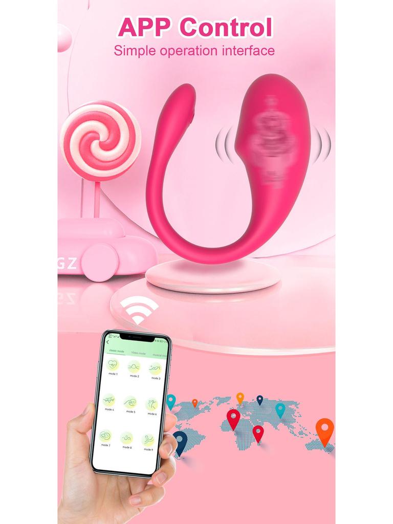 Women's Rechargeable APP-Controlled Tadpole Vibrator Dildo