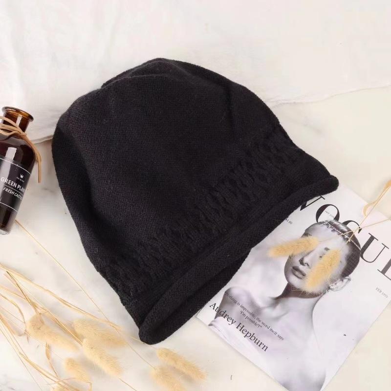 Autumn and Winter Woolen Hats Pile Hats Cold Hats Couple Baotou Hats Knitted Hats Spring and Autumn Confinement Hats Big Head Circumference