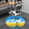 1pc Sunflower Field Office Round Area Rug, Indoor Mat Suitable For Office, Under Office Chairs Bedroom Living Room Home Decor, Room Deco