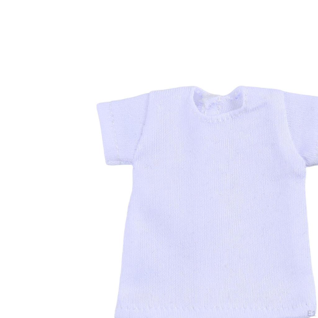 1/6 Female Action Figure Short T Shirt Crew Neck Accessories Durability Fashion, Professional,