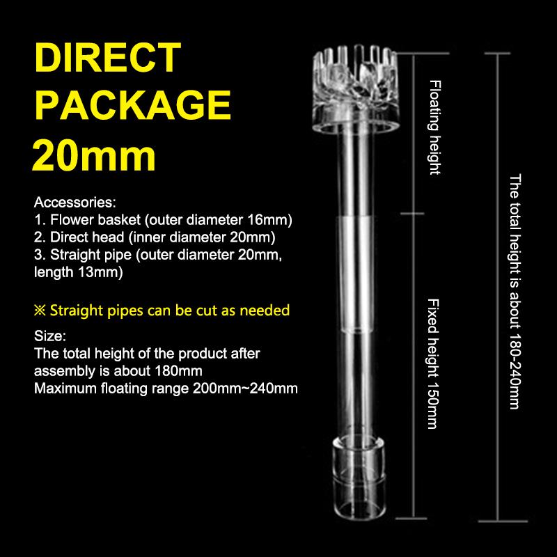 1Set Diy Clear Aquarium Skimmer Acrylic Lily Pipe Spin Inflow Outflow Water Plant Tank Filter Cleaning Fish Tank Accessories