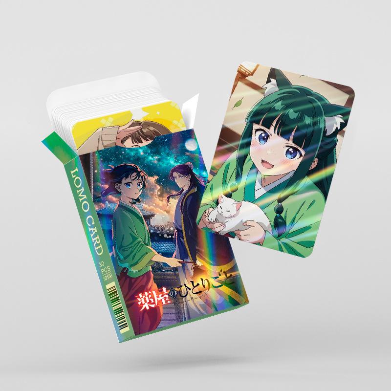 Anime Laser Lomo Cards Cartoon Character Holographic Photocard Kawaii Stationery Gift
