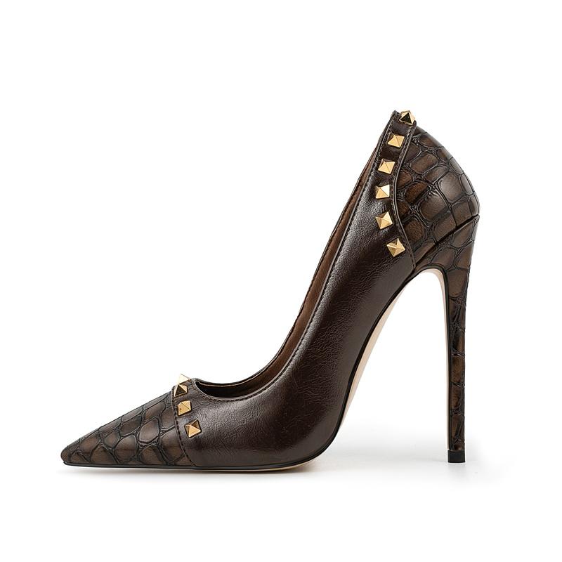 Fashion New Fashion Minimalist Commuting 12cm High Heels Shose Spring Autumn Shallow Mouth Pointed Sexy Women Single Shoes Size 35-47