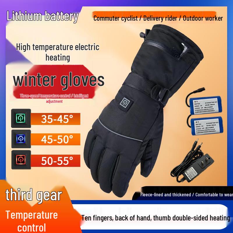 USB-wiederaufladbare beheizbare Motorradhandschuhe für die Winterfahrt