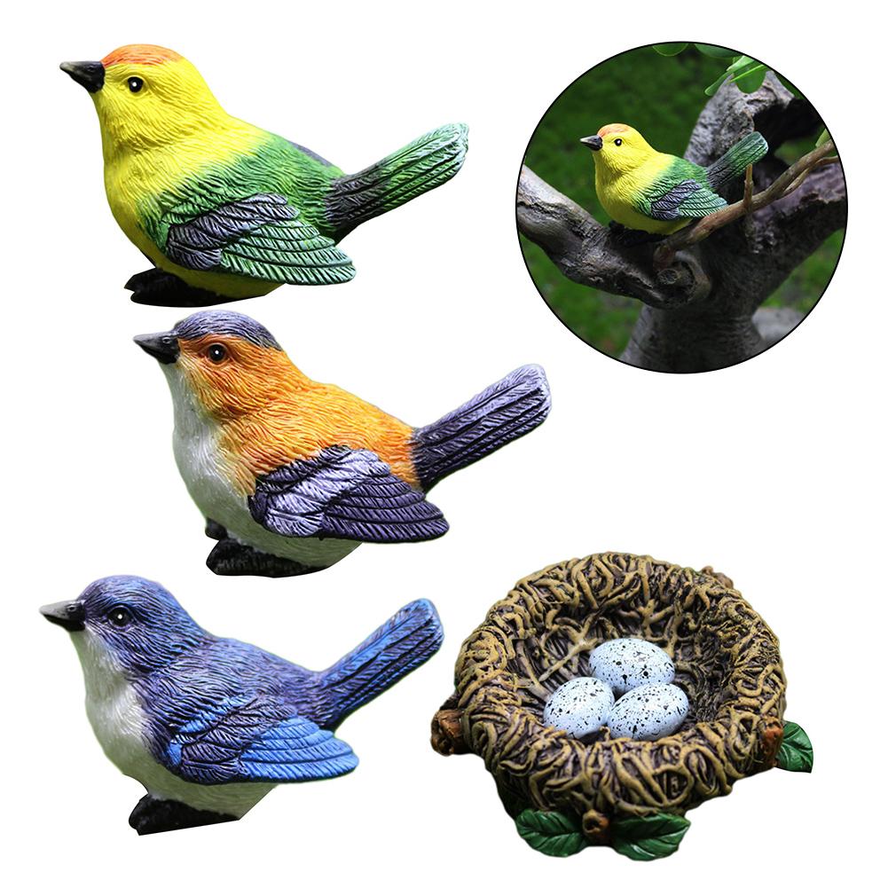 Miniature Small Bird Resin Craft Ornament for Nest Gardening Bonsai Mini Landscape Decoration for Fairy Gardens