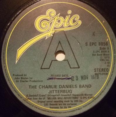 7inch Record CHARLIE DANIELS BAND - Jitterbug SEPC8056PROMO Epic 1979 UK Rock Used
