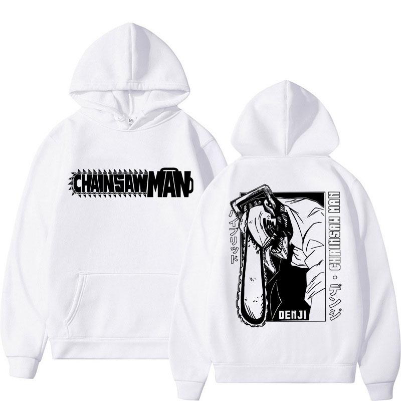 Mange Y2k Japan Anime Chainsaw Man Hoodie 90er Vintage Langarm Makima Harajuku Übergroß Fleece Kapuzenpullover Sweatshirt
