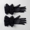 Sexy Black Ruffle Bridal Gloves Puffy Wrist Tulle Transparent Mitten Wedding Costume Accessories Short Tea Party Gloves