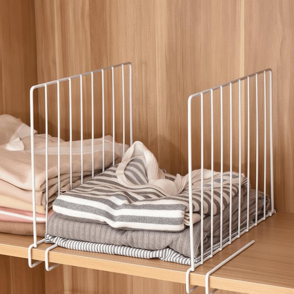Metal Closet Divider White Shelf Divider Space Saving Closet Separator For Bedroom