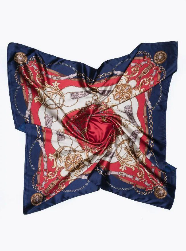 Square Silk Scarf Women Large Satin Shawl Lightweight Soft Scarf Elegant Patterned Wrap for All Seasons Versatile Use One Size