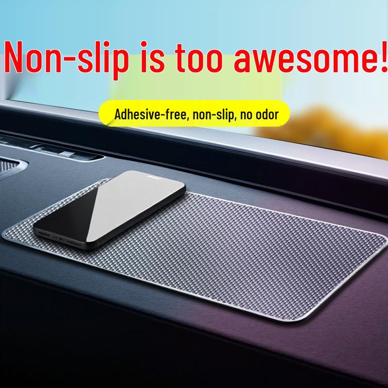 Anti-Slip Dashboard Phone Pad: Heat-Resistant Gel Sticker for Car Console Storage.
