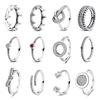 925 Silver Rings For Women Love Heart Crown Wishbone Engagement Wedding Ring Jewelry Gift