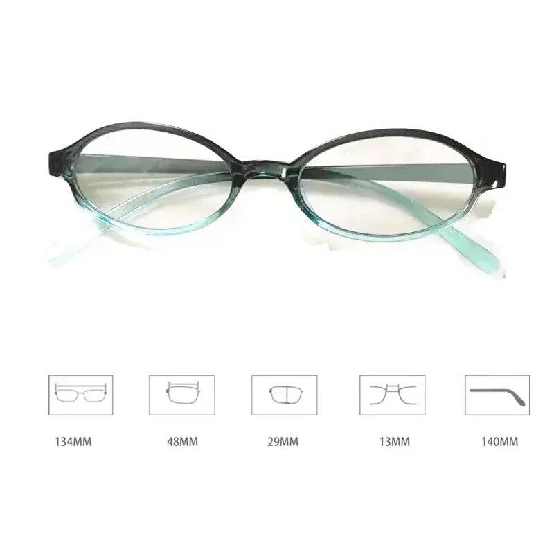New Retro Small Frame Spicy Girl Anti Blue Light Glasses, Oval Shaped Fashionable Flat Light Glasses for Students